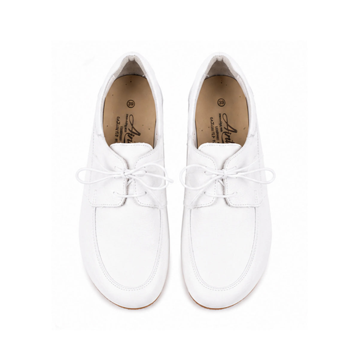 Smooth Barefoot Laces Penny Loafer Shoes – Rubber Sole – White