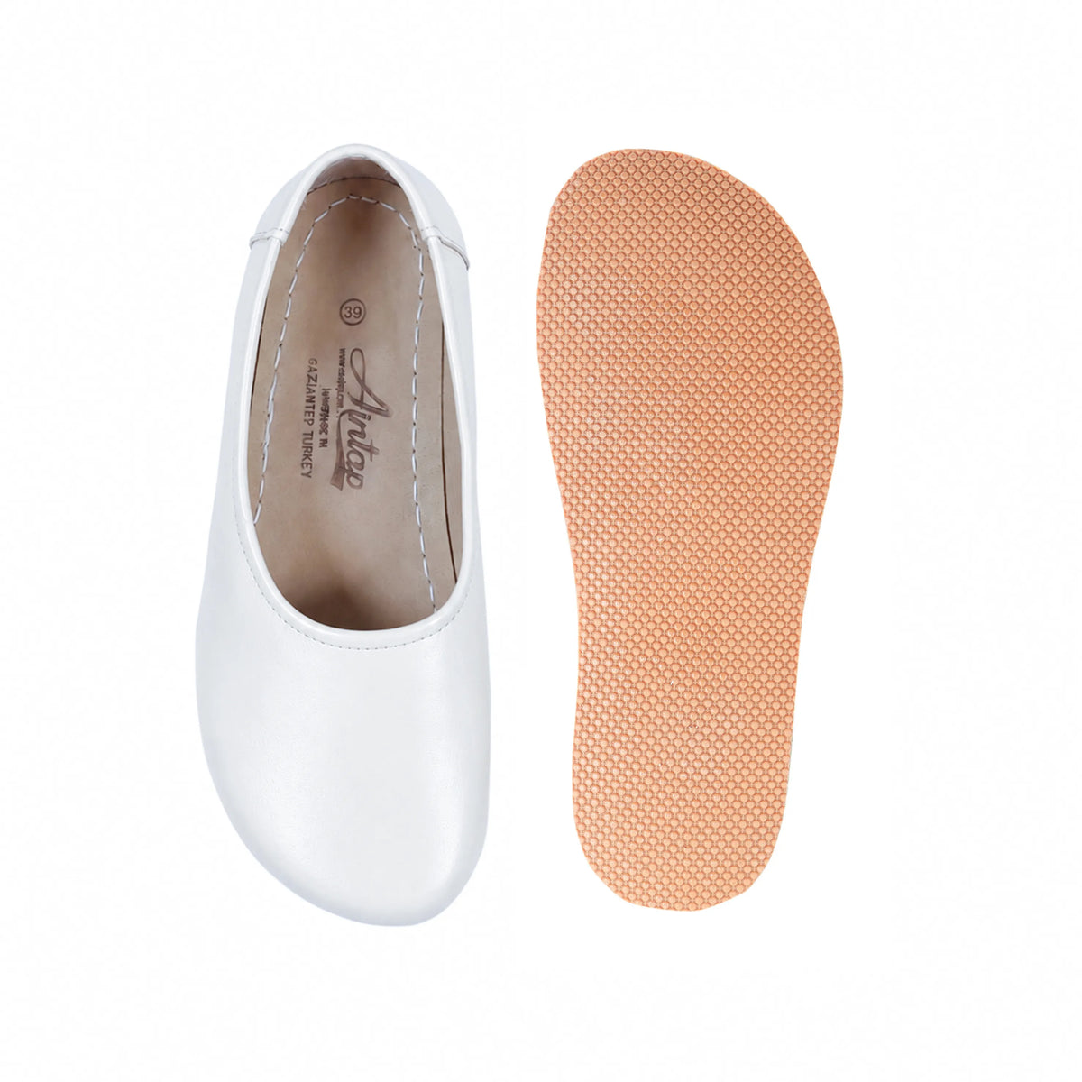 Smooth Barefoot Ballet Shoes – Rubber Sole – White