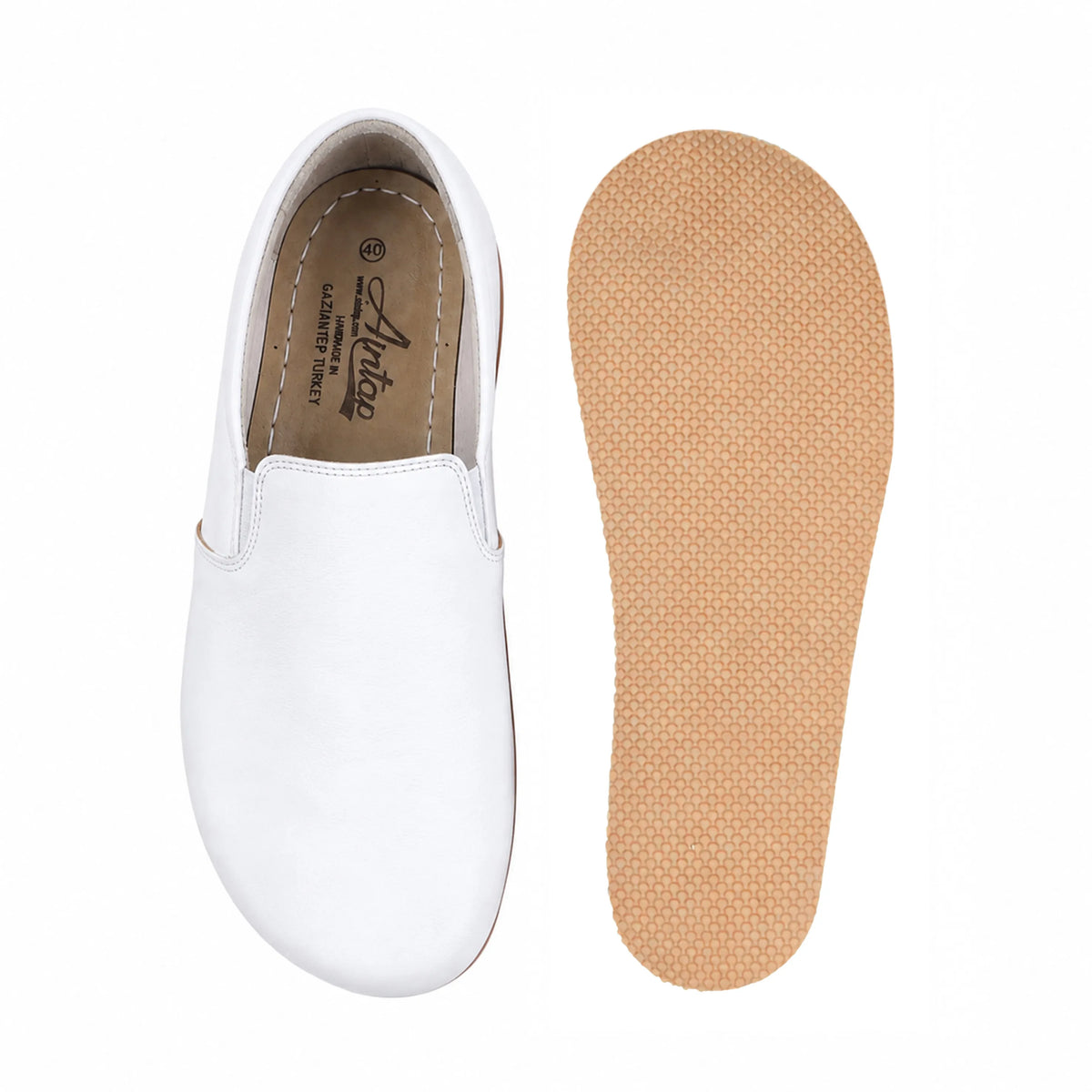 Smooth Barefoot Slip-On Shoes – Rubber Sole – White