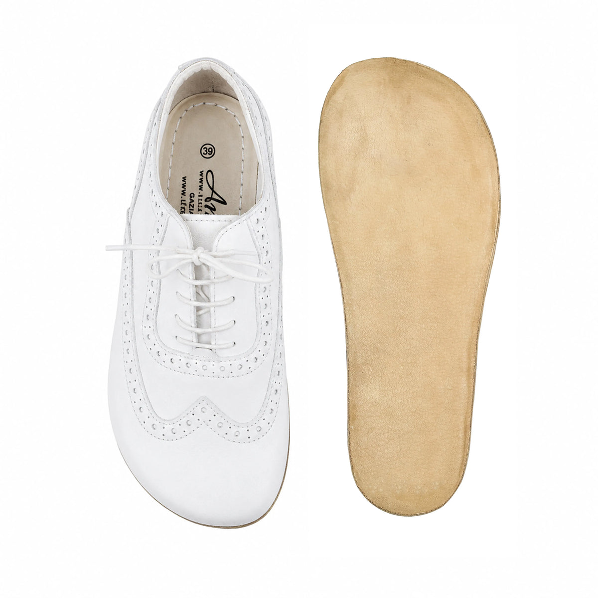 Smooth Barefoot Moccasin Shoes – Classic Sole — Leather Sole – White