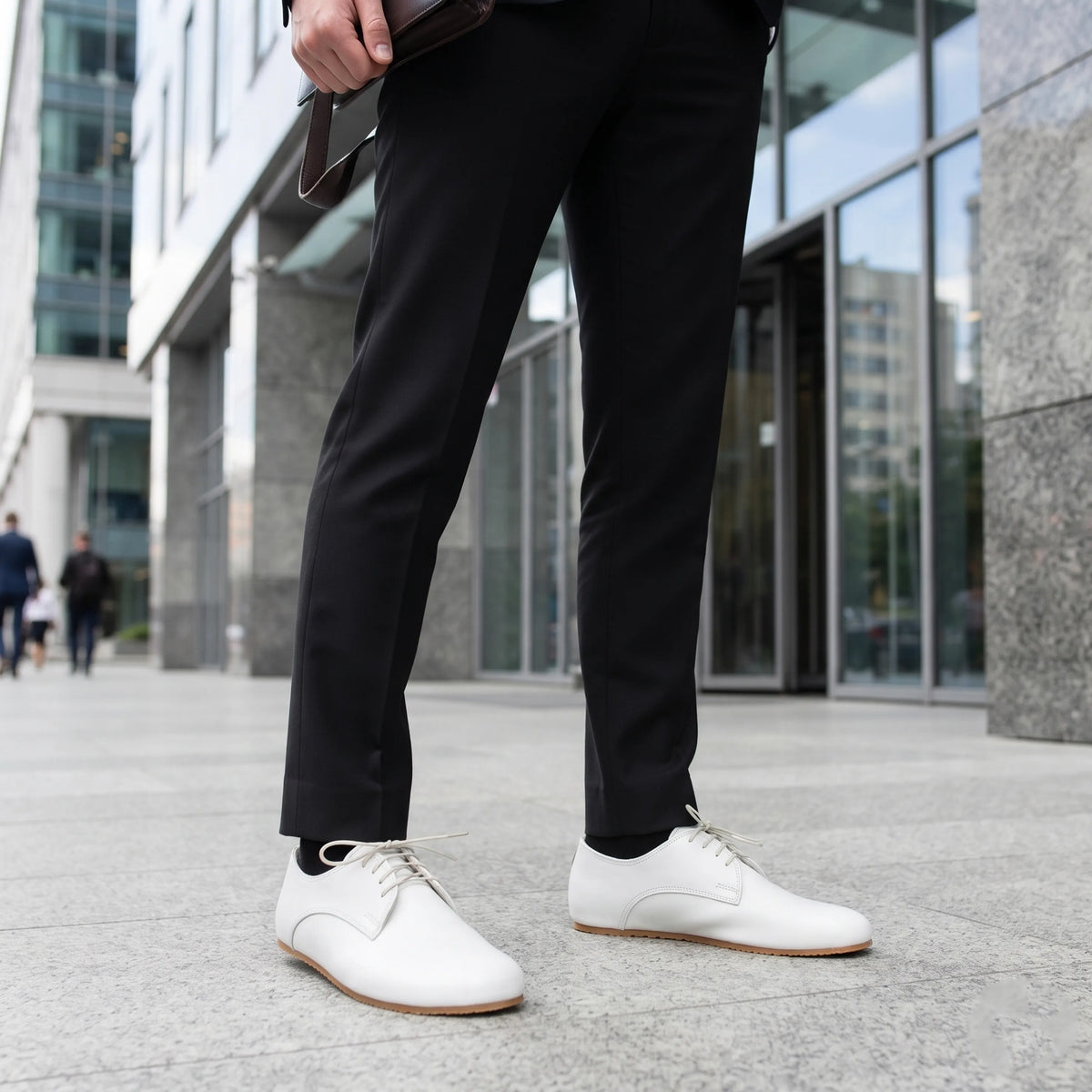 Smooth Barefoot Oxford Shoes – Rubber Sole – White