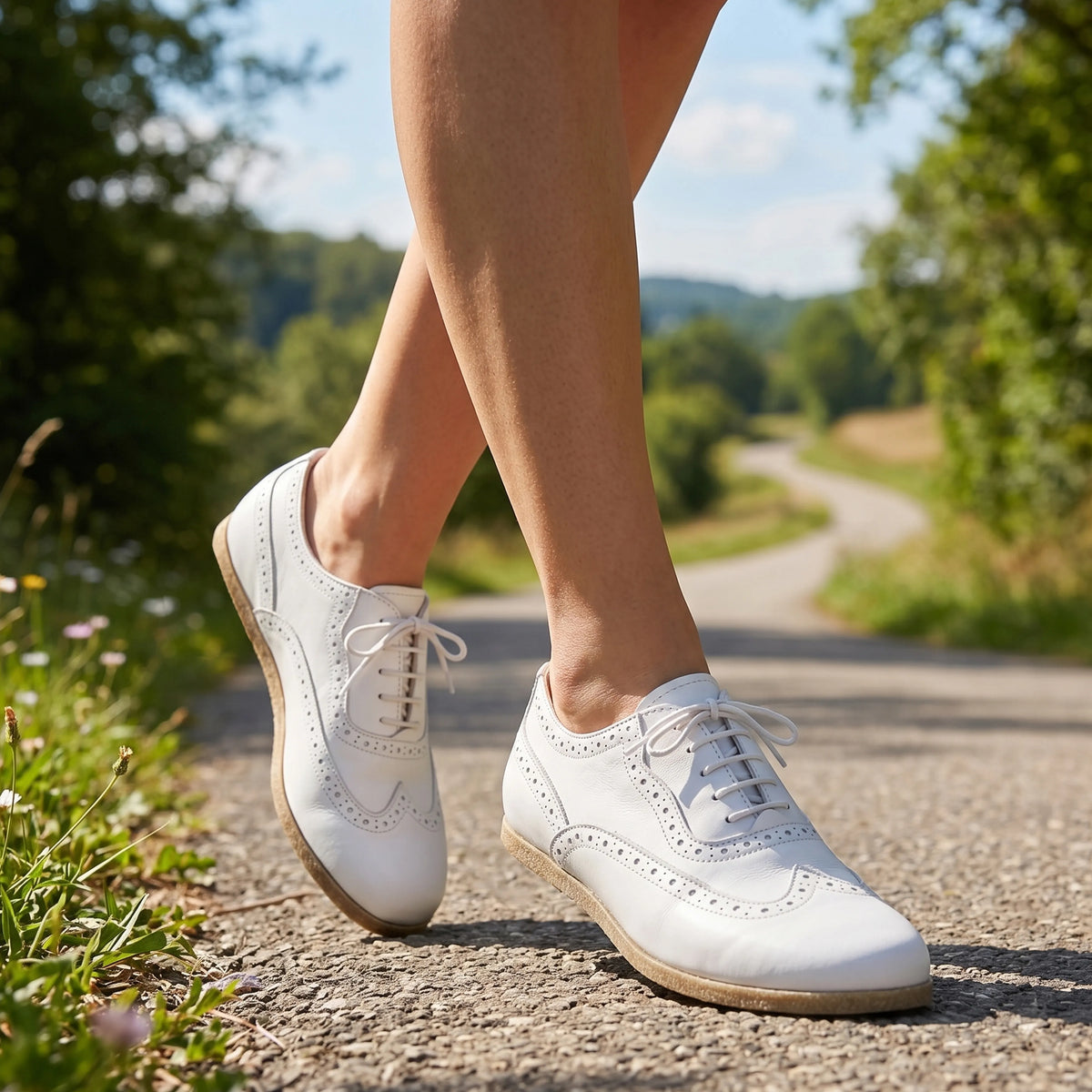 Smooth Barefoot Moccasin Shoes – Classic Sole — Leather Sole – White