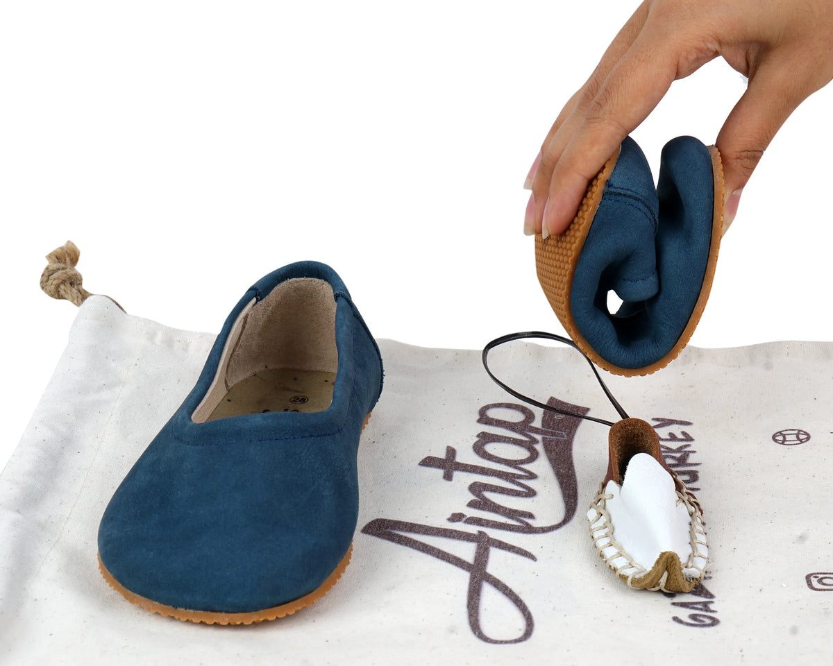 Nubuck Barefoot Ballet Shoes – Rubber Sole – Jeans