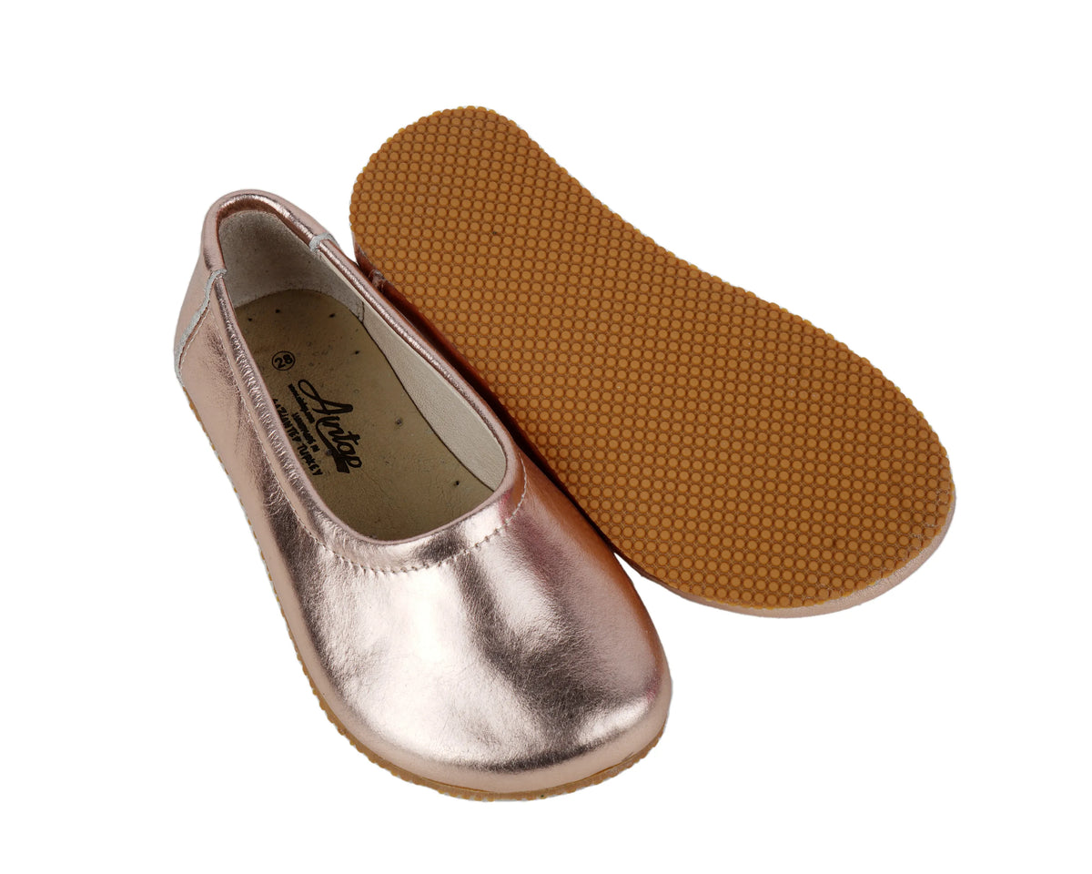 Bright Barefoot Ballet Shoes – Rubber Sole – Rose Gold