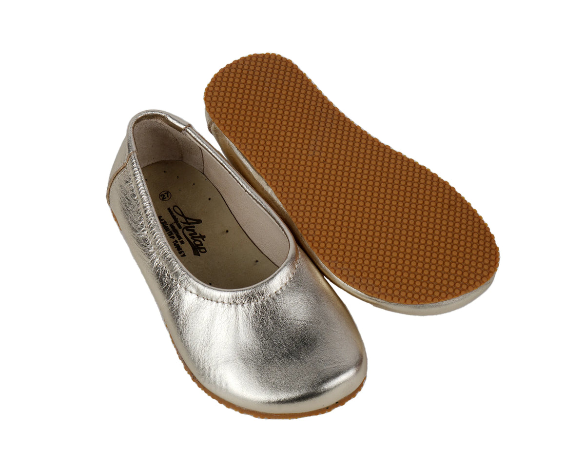 Bright Barefoot Ballet Shoes – Rubber Sole – Gold