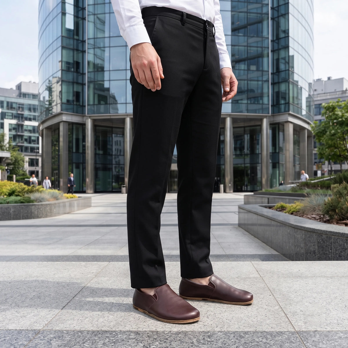 Smooth Barefoot Slip-On Shoes – Classic Sole — Leather Sole – Burgundy