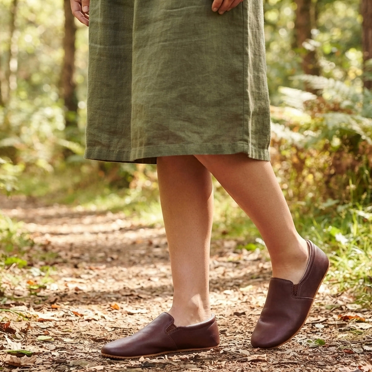 Smooth Barefoot Slip-On Shoes – Rubber Sole – Burgundy
