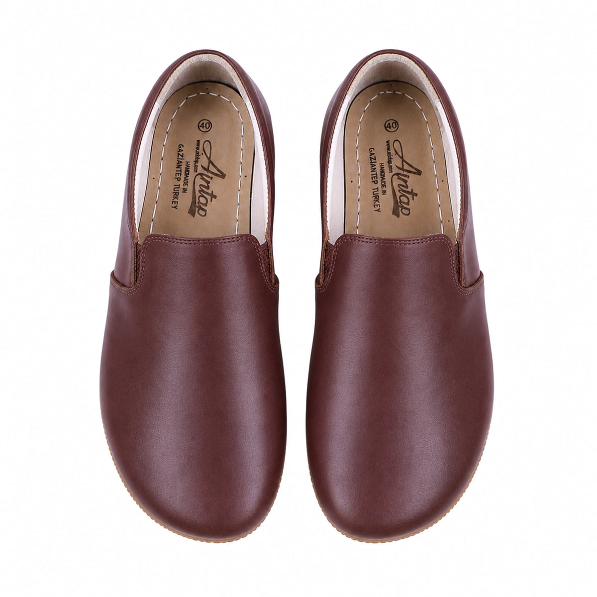 Smooth Barefoot Slip-On Shoes – Rubber Sole – Burgundy