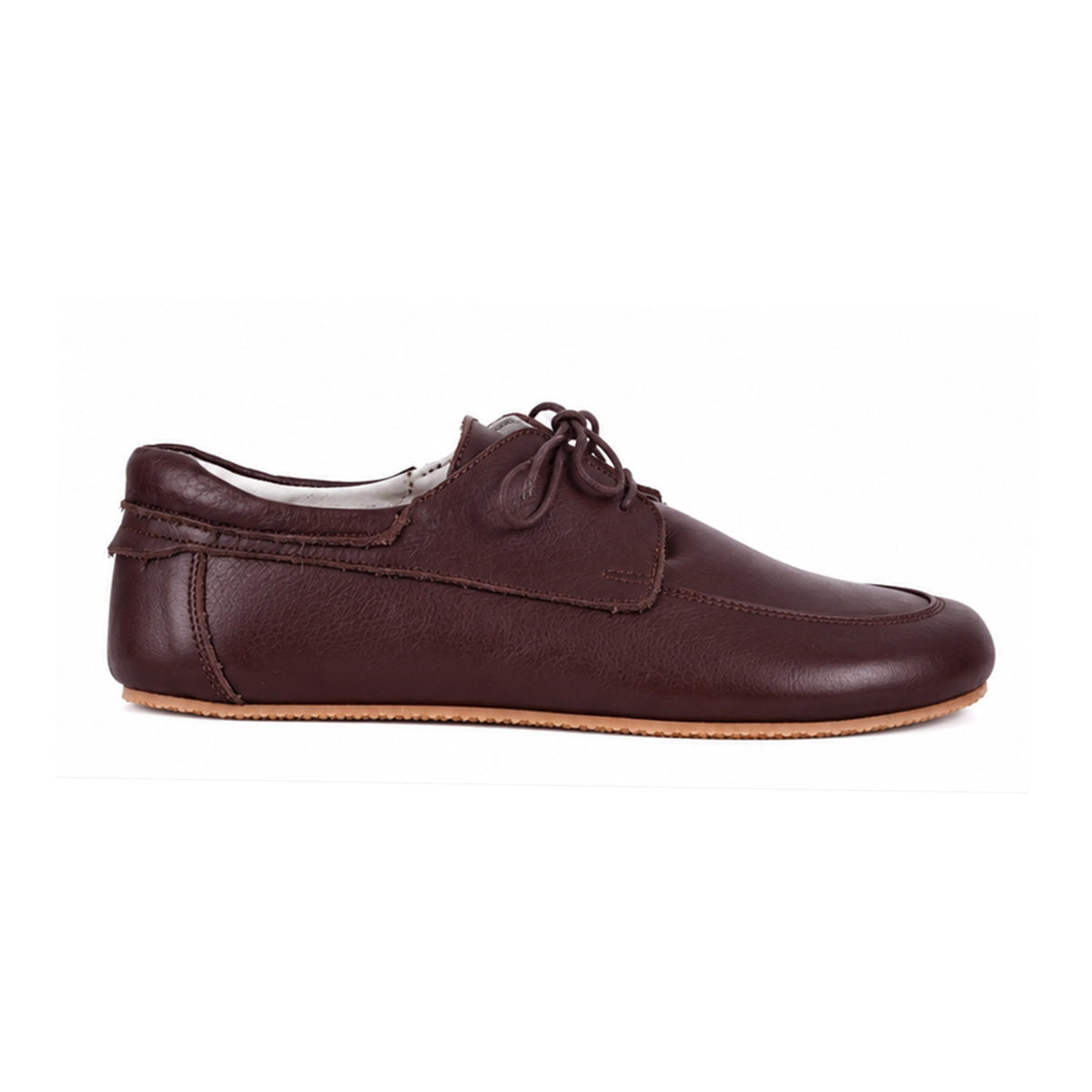 Smooth Barefoot Laces Penny Loafer Shoes – Rubber Sole – Burgundy