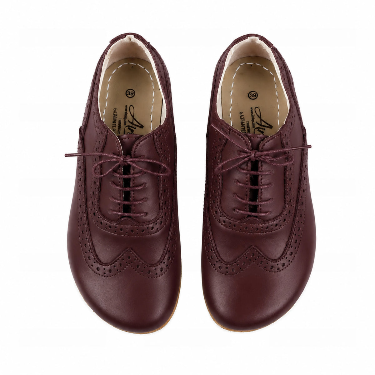 Smooth Barefoot Moccasin Shoes – Classic Sole — Leather Sole – Burgundy