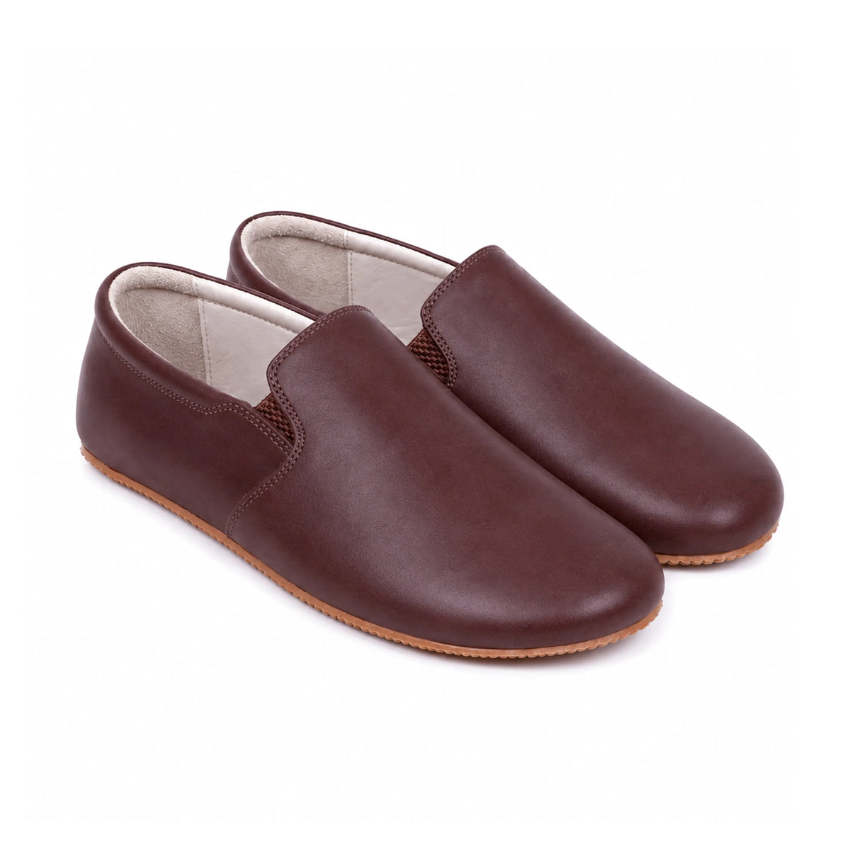 Smooth Barefoot Slip-On Shoes – Rubber Sole – Burgundy