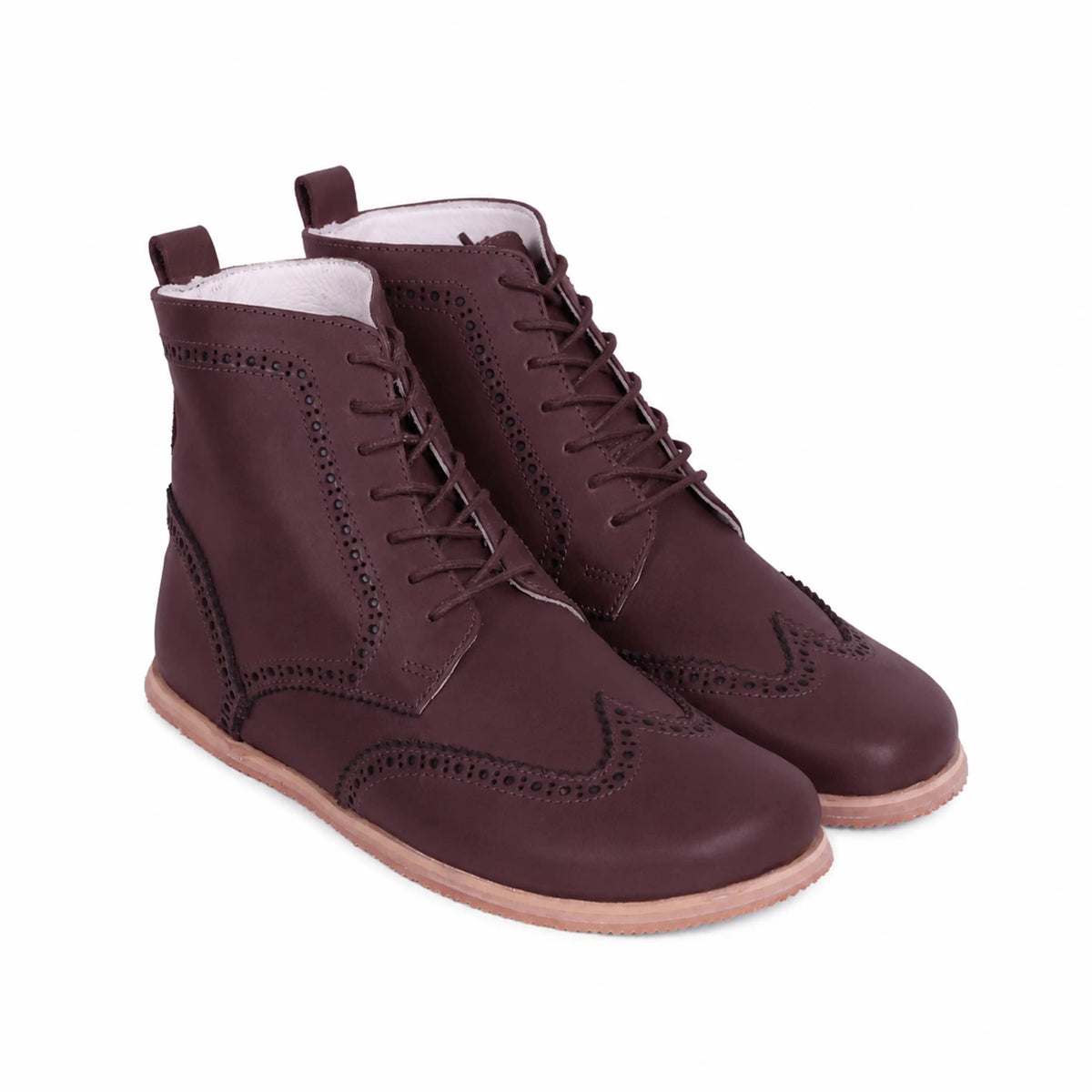 Smooth Barefoot Moccasin Boots Shoes – Eva Outsole – Burgundy