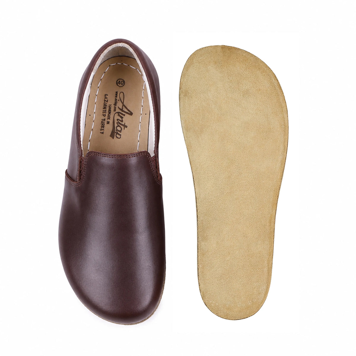 Smooth Barefoot Slip-On Shoes – Classic Sole — Leather Sole – Burgundy