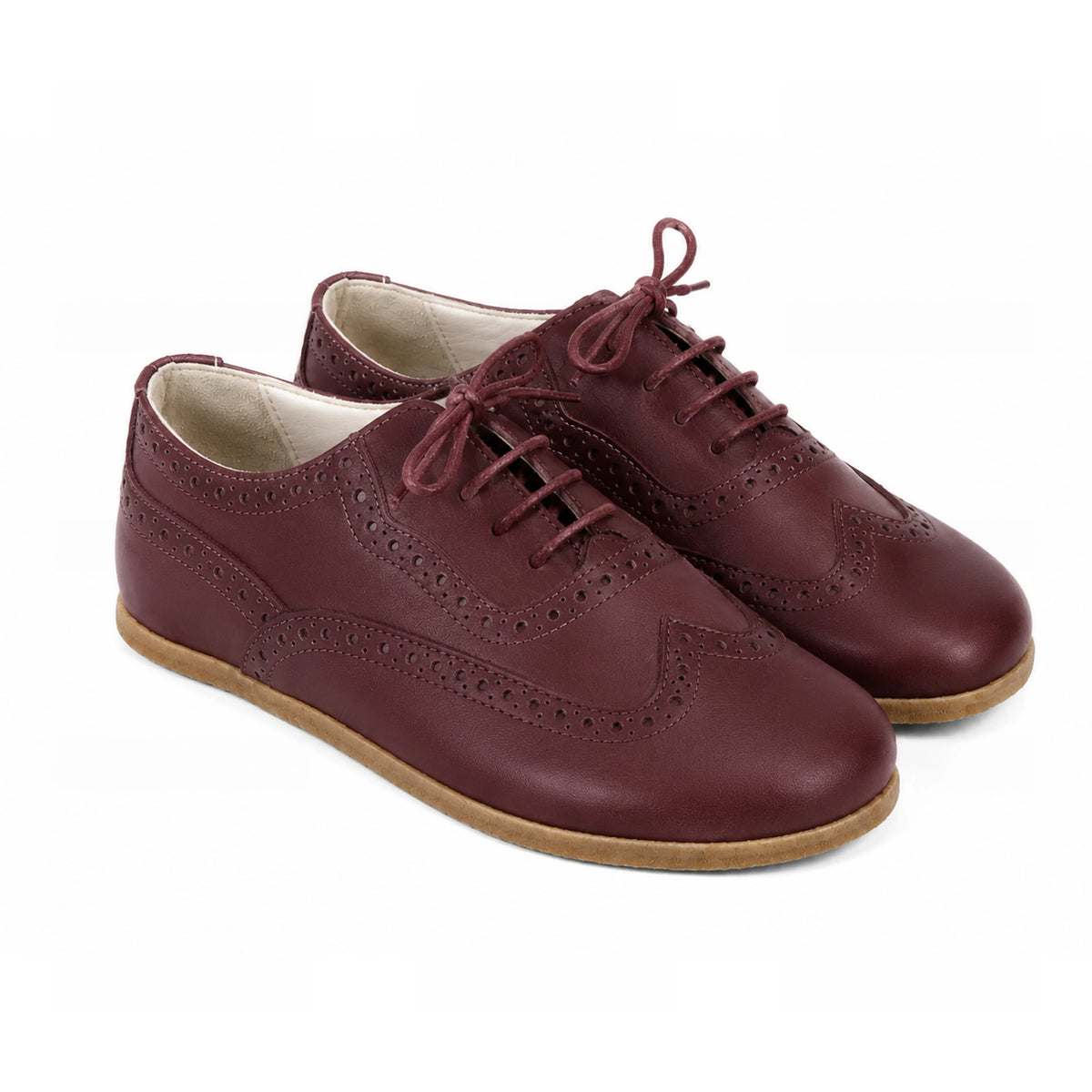 Smooth Barefoot Moccasin Shoes – Classic Sole — Leather Sole – Burgundy