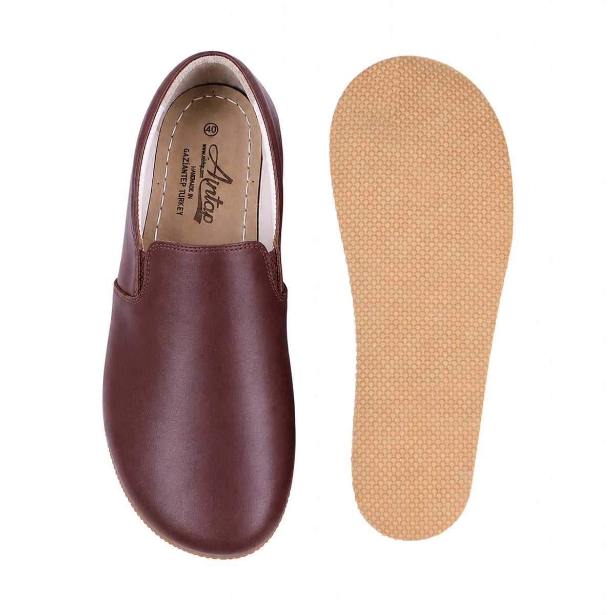 Smooth Barefoot Slip-On Shoes – Rubber Sole – Burgundy