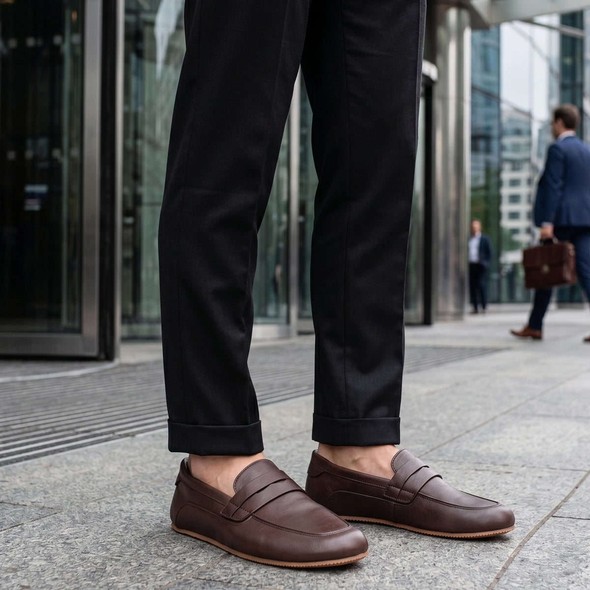 Smooth Barefoot Penny Loafer Shoes – Rubber Sole – Burgundy