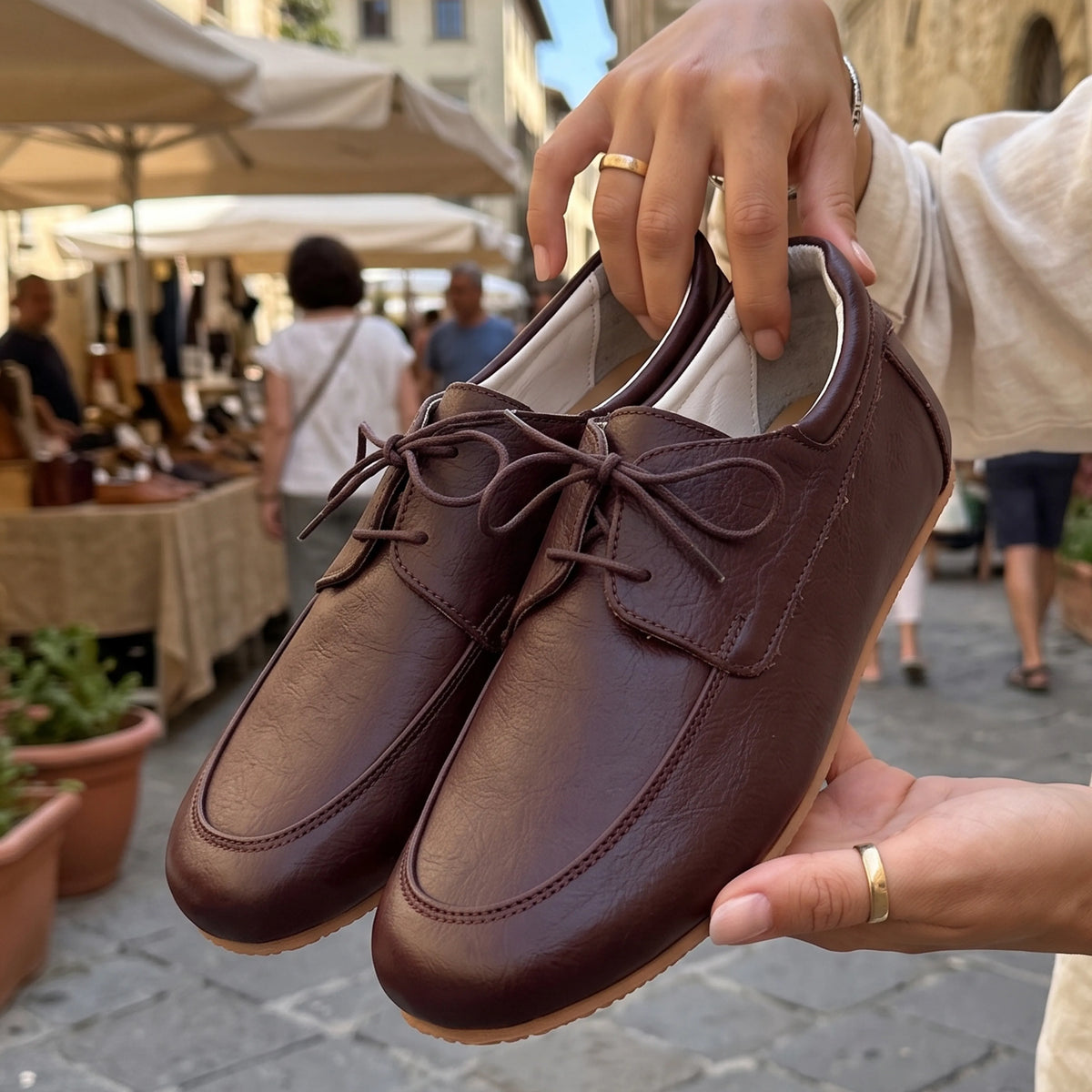Smooth Barefoot Laces Penny Loafer Shoes – Rubber Sole – Burgundy
