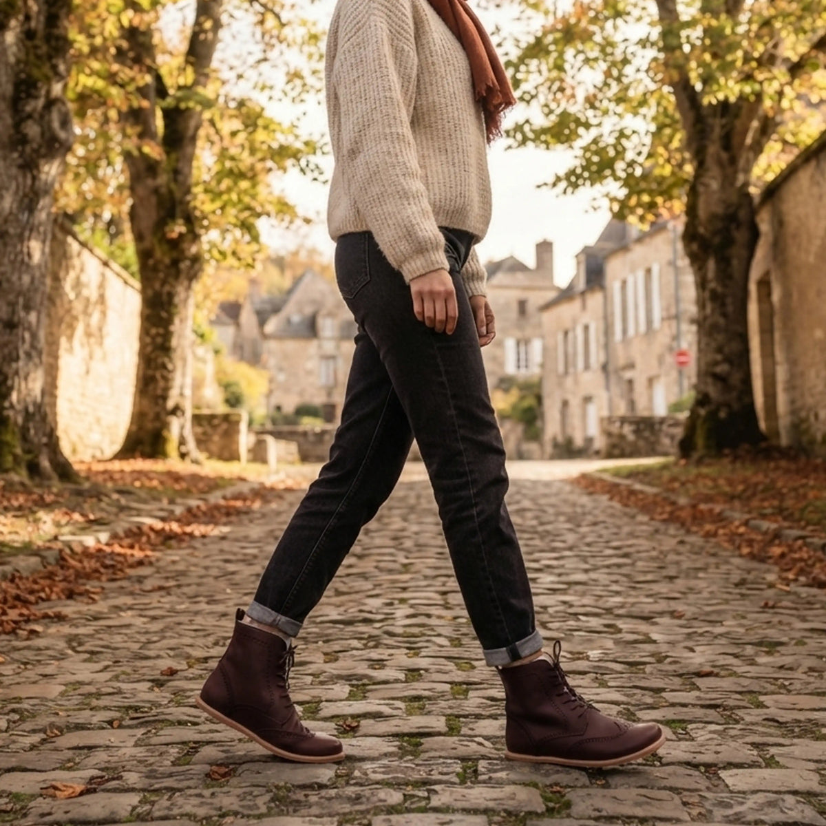 Smooth Barefoot Moccasin Boots Shoes – Eva Outsole – Burgundy