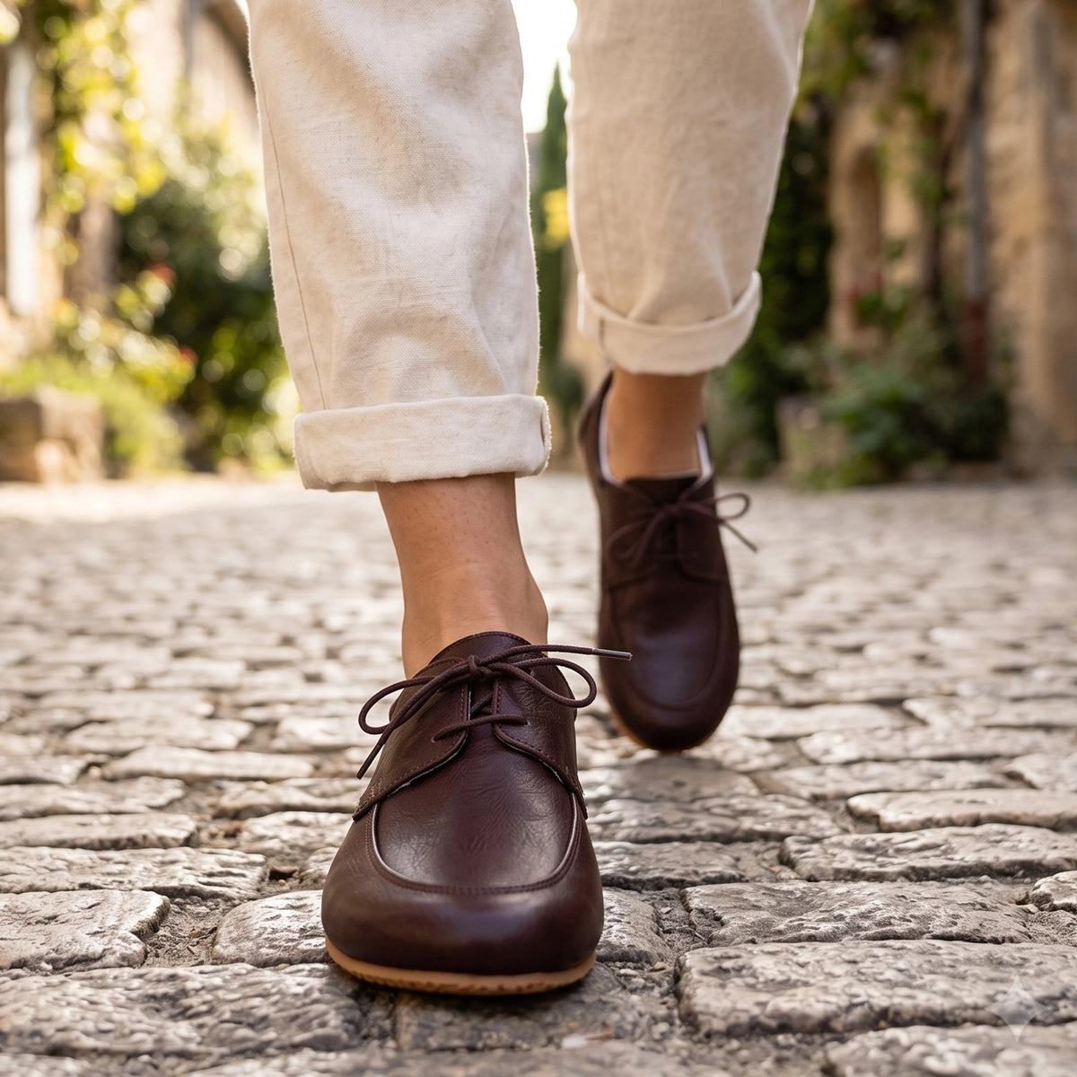 Smooth Barefoot Laces Penny Loafer Shoes – Rubber Sole – Burgundy