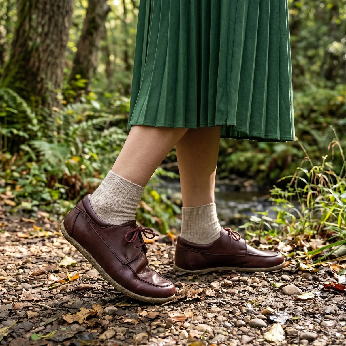 Smooth Barefoot Laces Penny Loafer Shoes – Classic Sole — Leather Sole – Burgundy