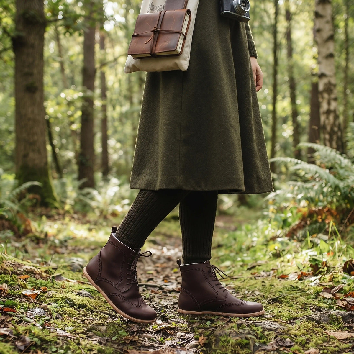 Smooth Barefoot Moccasin Boots Shoes – Eva Outsole – Burgundy