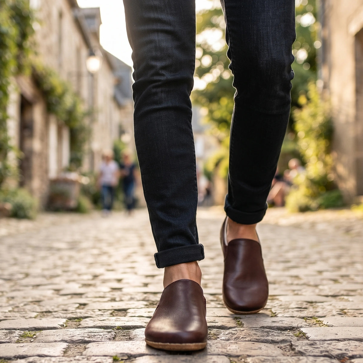 Smooth Barefoot Slip-On Shoes – Classic Sole — Leather Sole – Burgundy