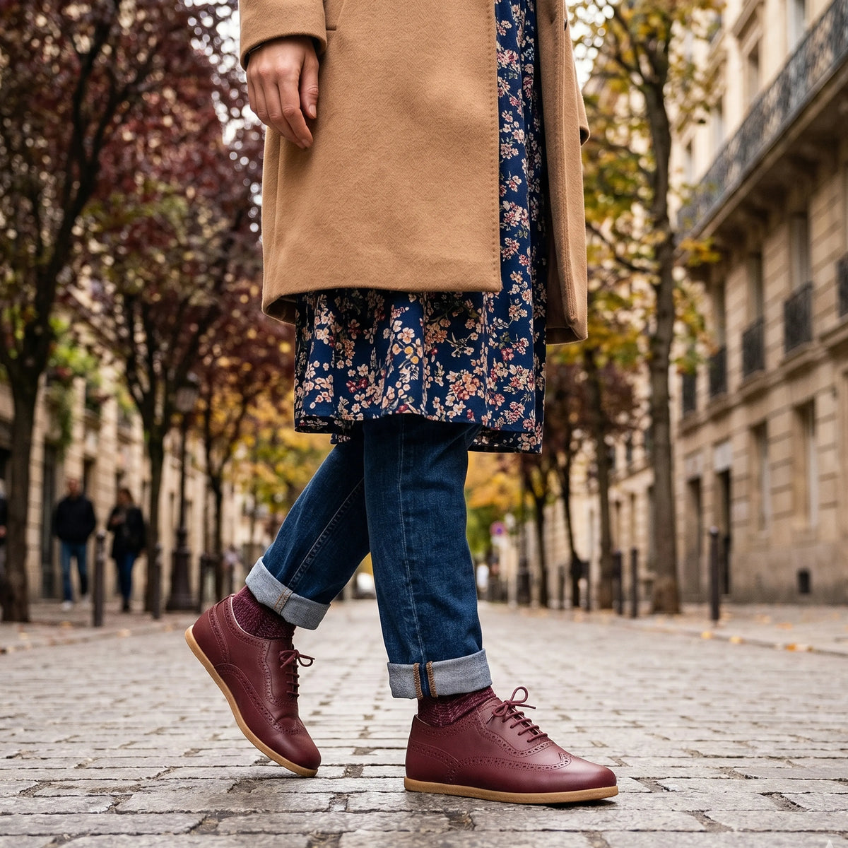 Smooth Barefoot Moccasin Shoes – Classic Sole — Leather Sole – Burgundy