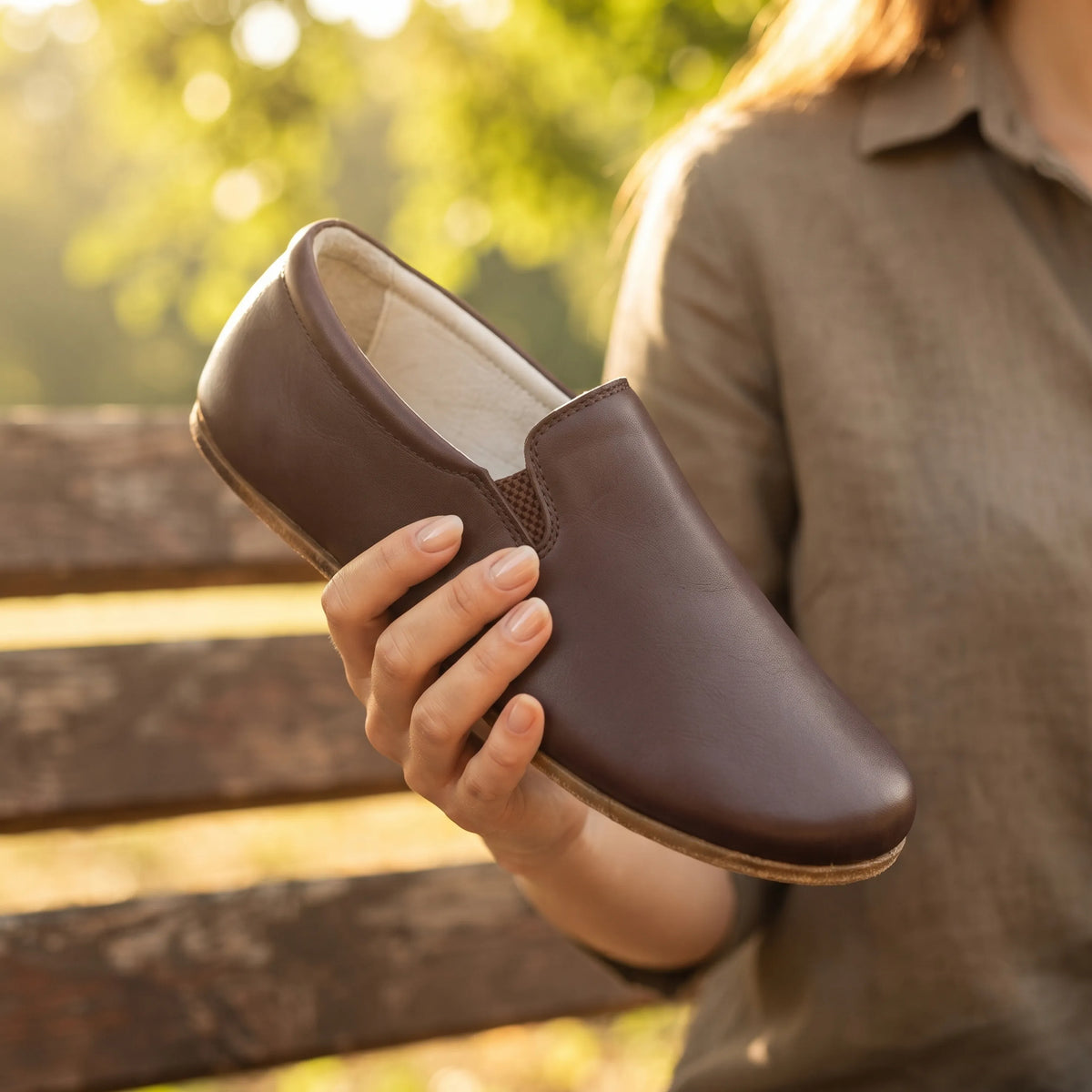 Smooth Barefoot Slip-On Shoes – Classic Sole — Leather Sole – Burgundy
