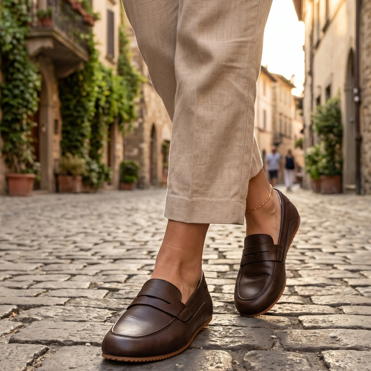 Smooth Barefoot Penny Loafer Shoes – Rubber Sole – Burgundy