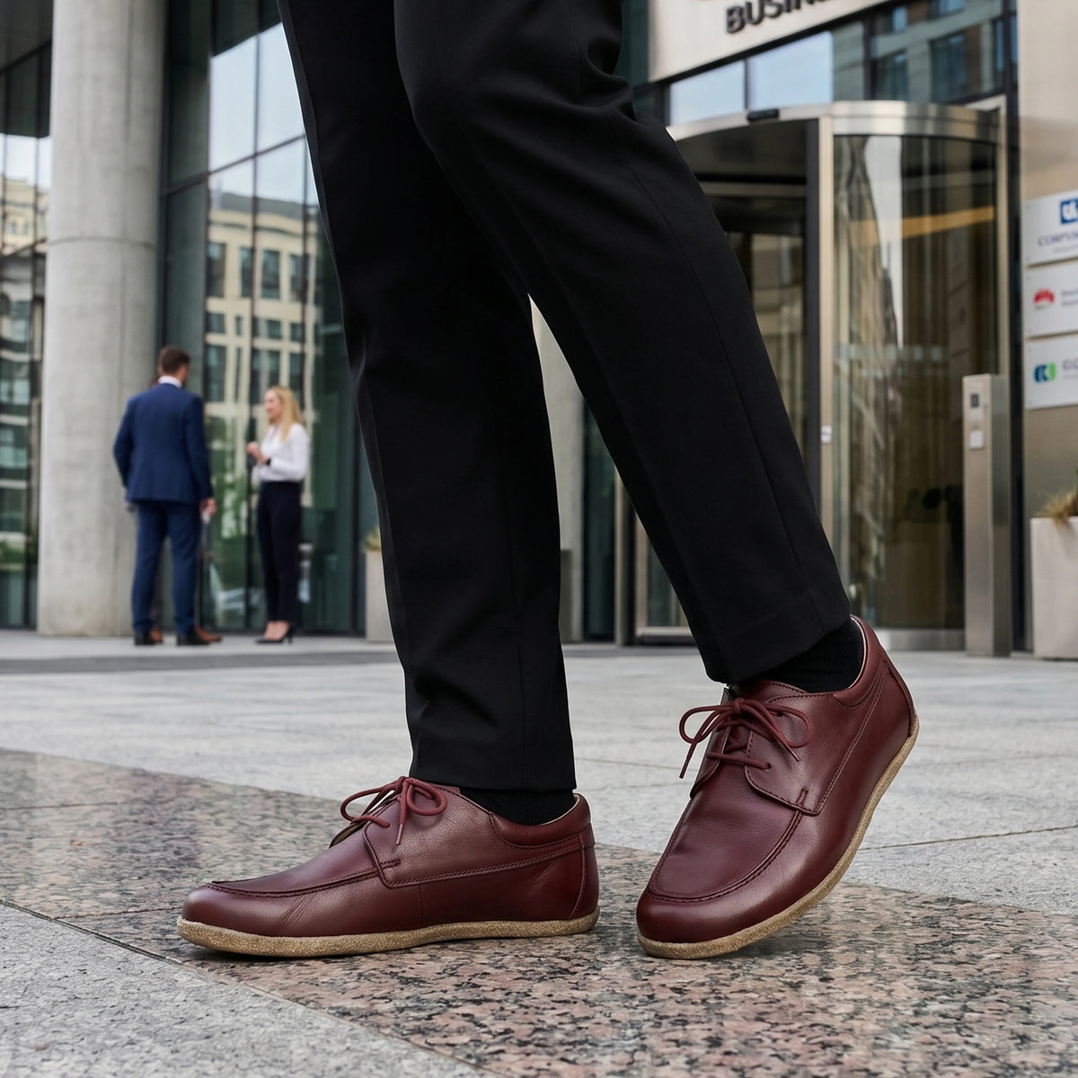 Smooth Barefoot Laces Penny Loafer Shoes – Classic Sole — Leather Sole – Burgundy