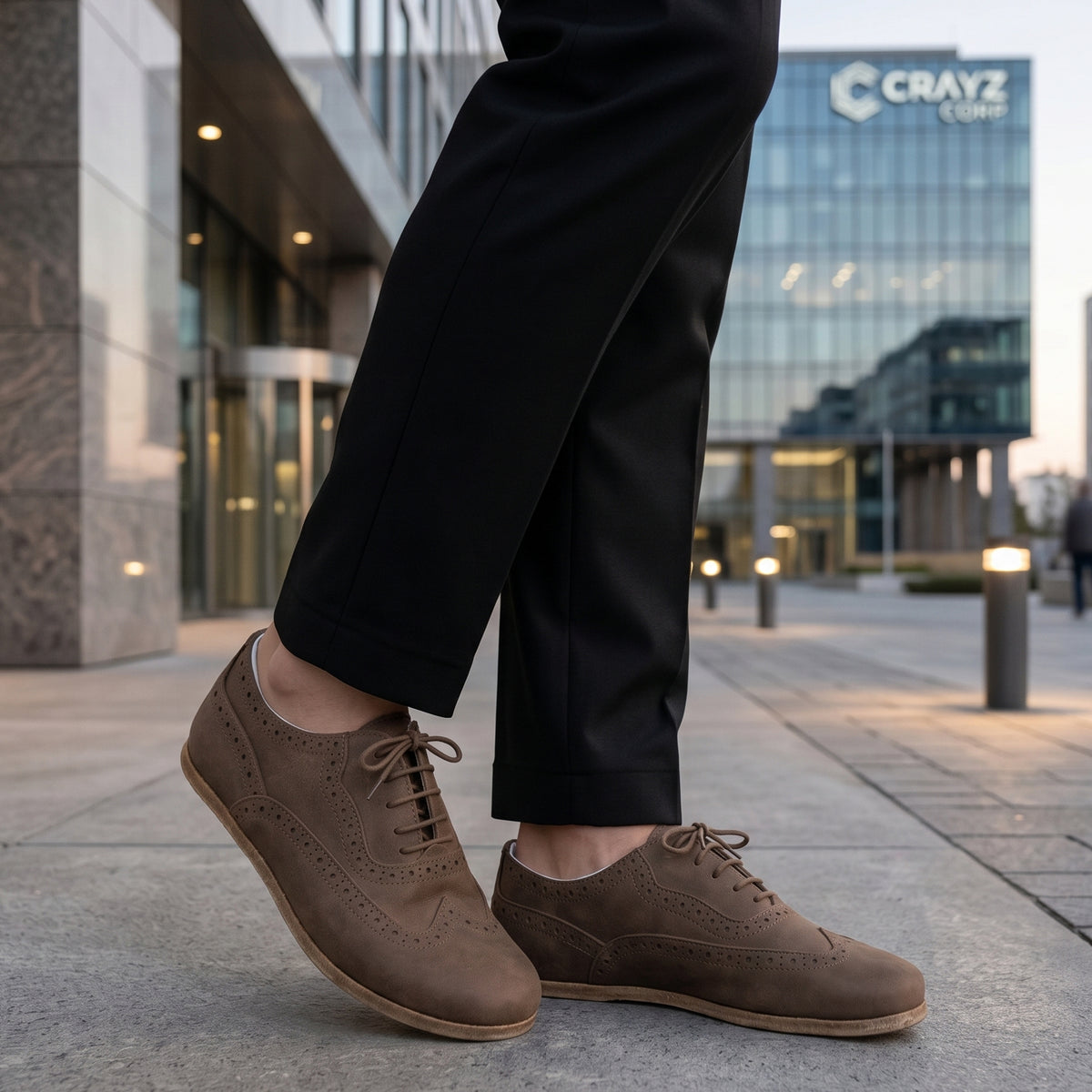 Crazy Barefoot Moccasin Shoes – Classic Sole — Leather Sole – Beige Bizon