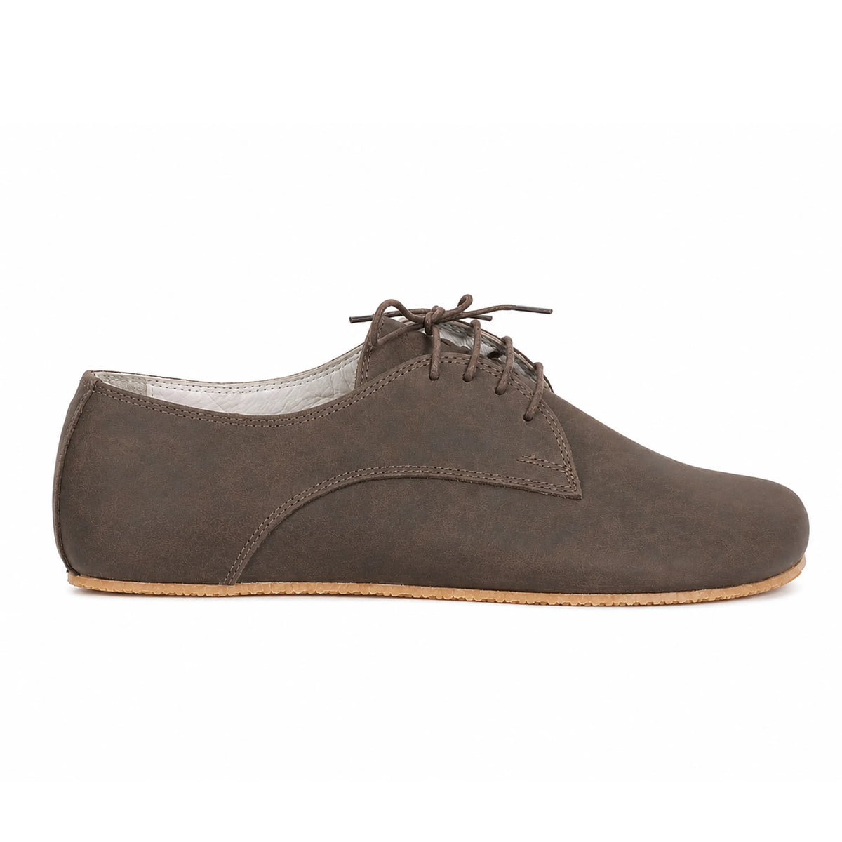 Crazy Barefoot Oxford Shoes – Rubber Sole – Beige Bizon