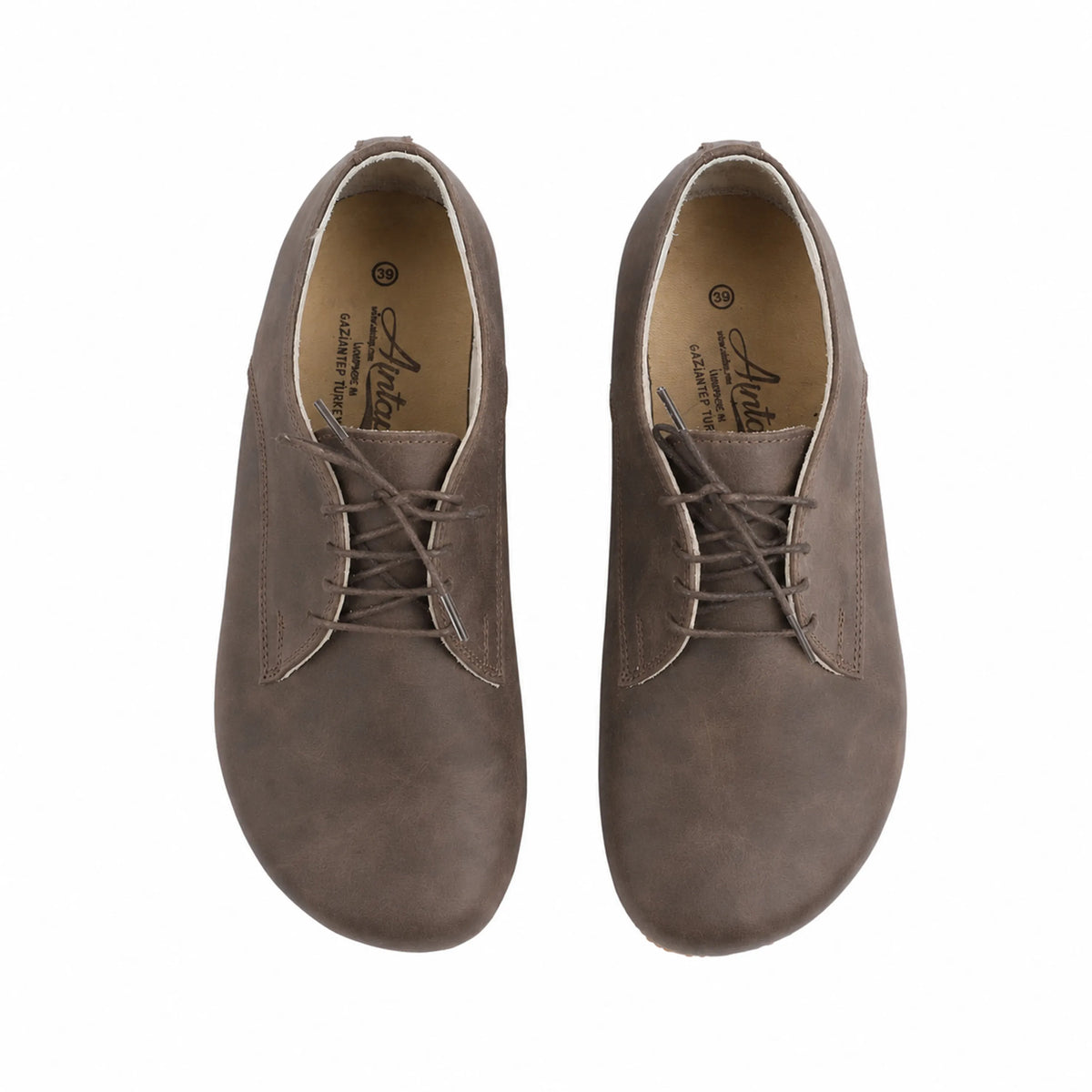 Crazy Barefoot Oxford Shoes – Rubber Sole – Beige Bizon