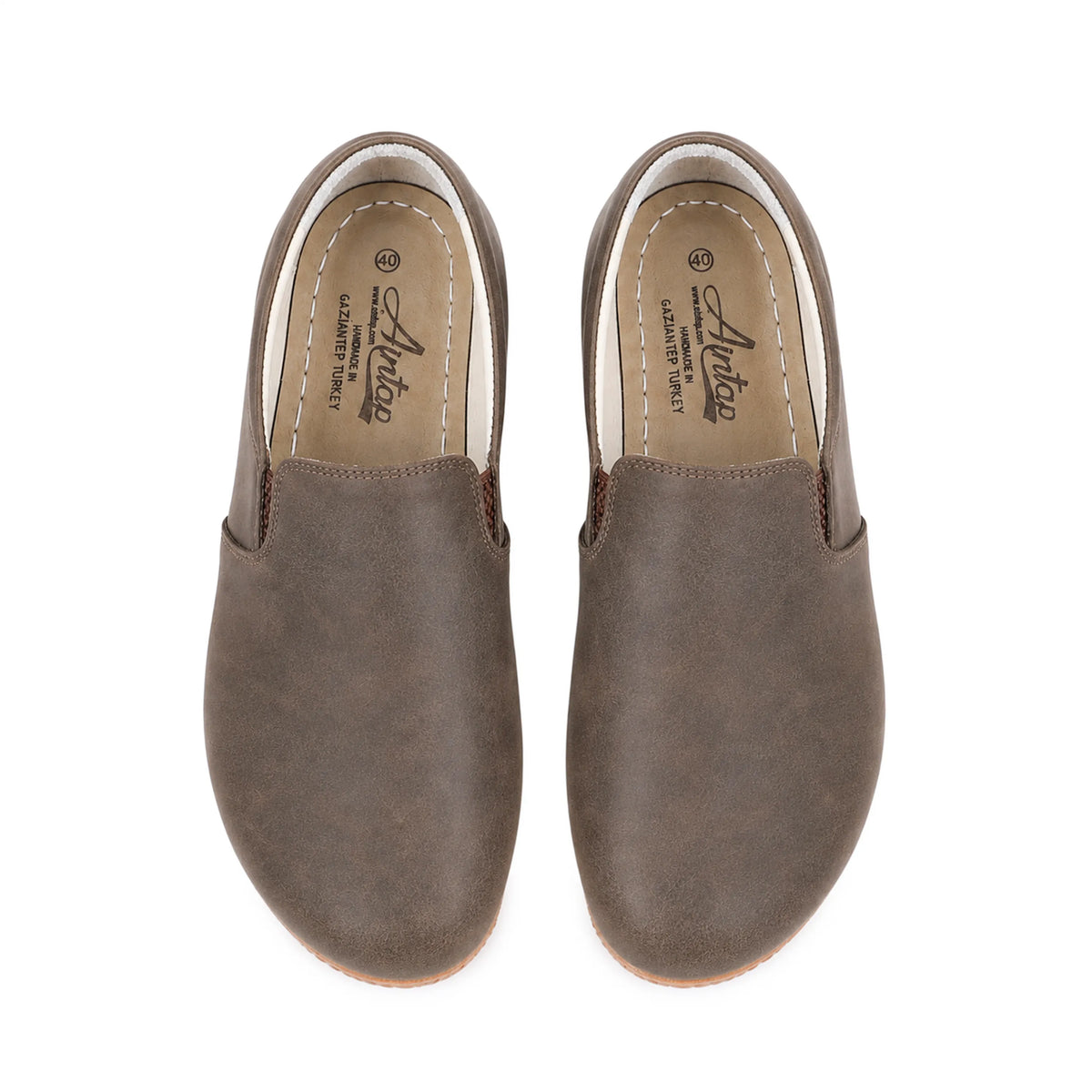 Crazy Barefoot Slip-On Shoes – Rubber Sole – Beige Bizon