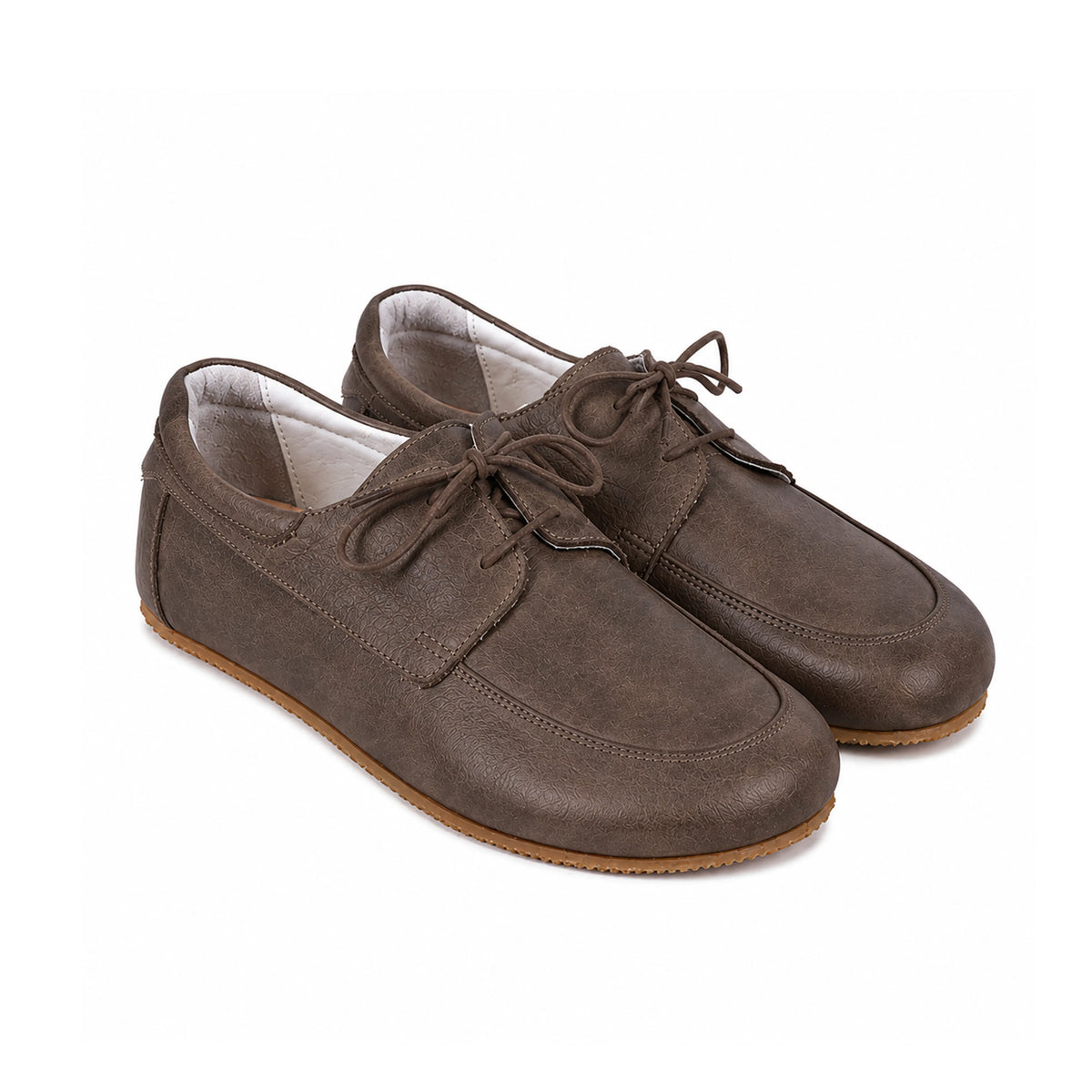 Crazy Barefoot Laces Penny Loafer Shoes – Rubber Sole – Beige Bizon