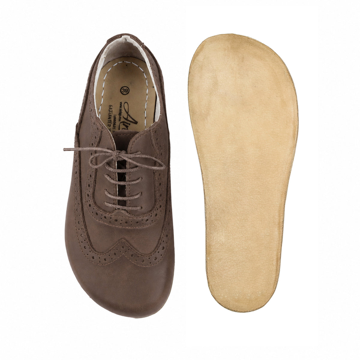 Crazy Barefoot Moccasin Shoes – Classic Sole — Leather Sole – Beige Bizon