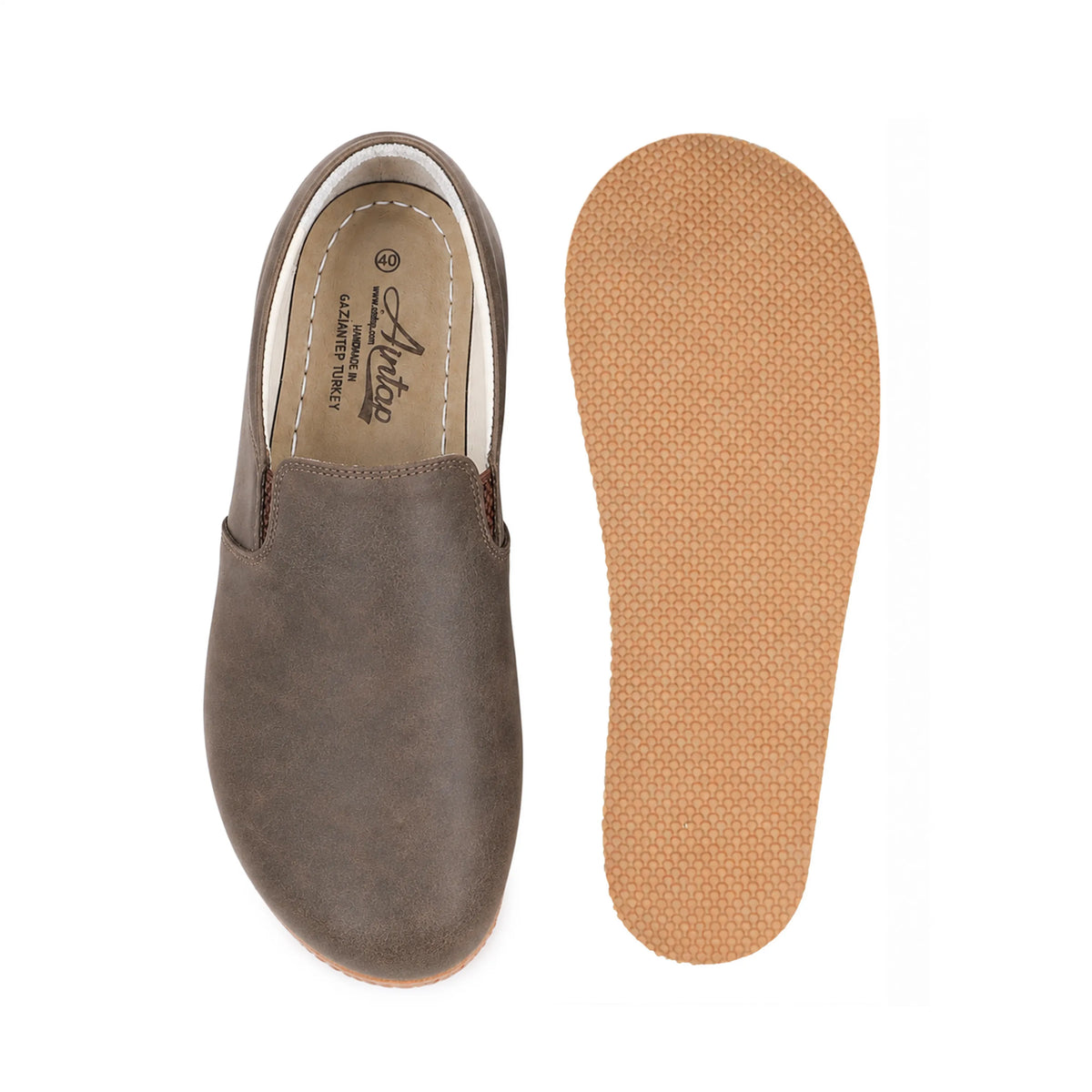 Crazy Barefoot Slip-On Shoes – Rubber Sole – Beige Bizon