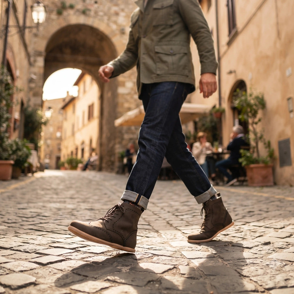 Crazy Barefoot Moccasin Boots Shoes – Eva Outsole – Beige Bizon