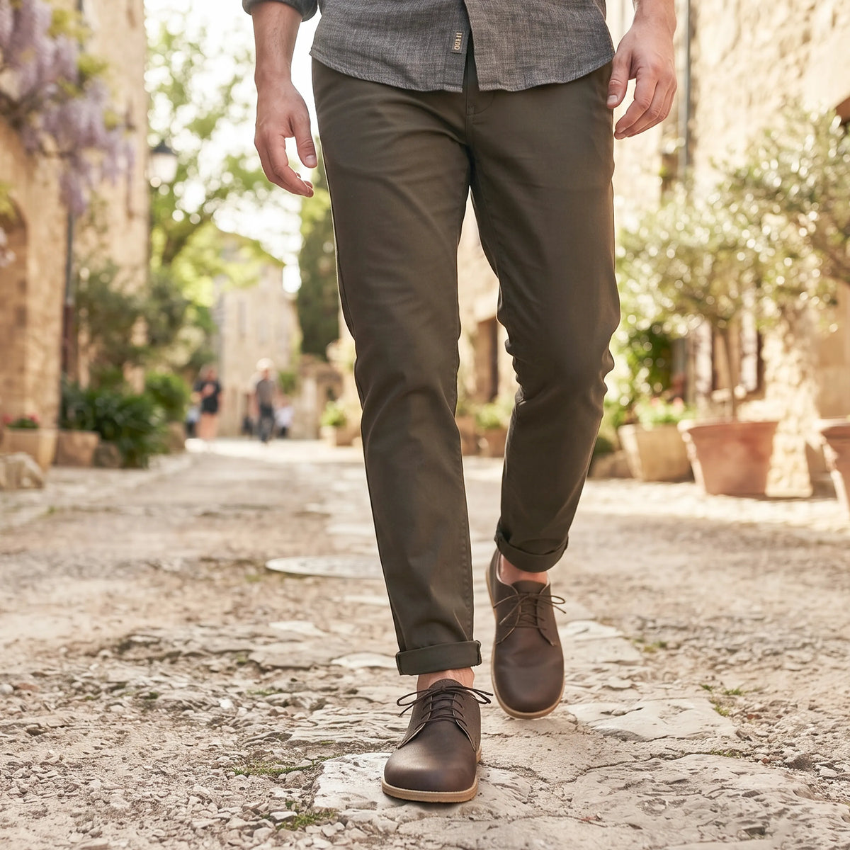 Crazy Barefoot Oxford Shoes – Classic Sole — Leather Sole – Beige Bizon