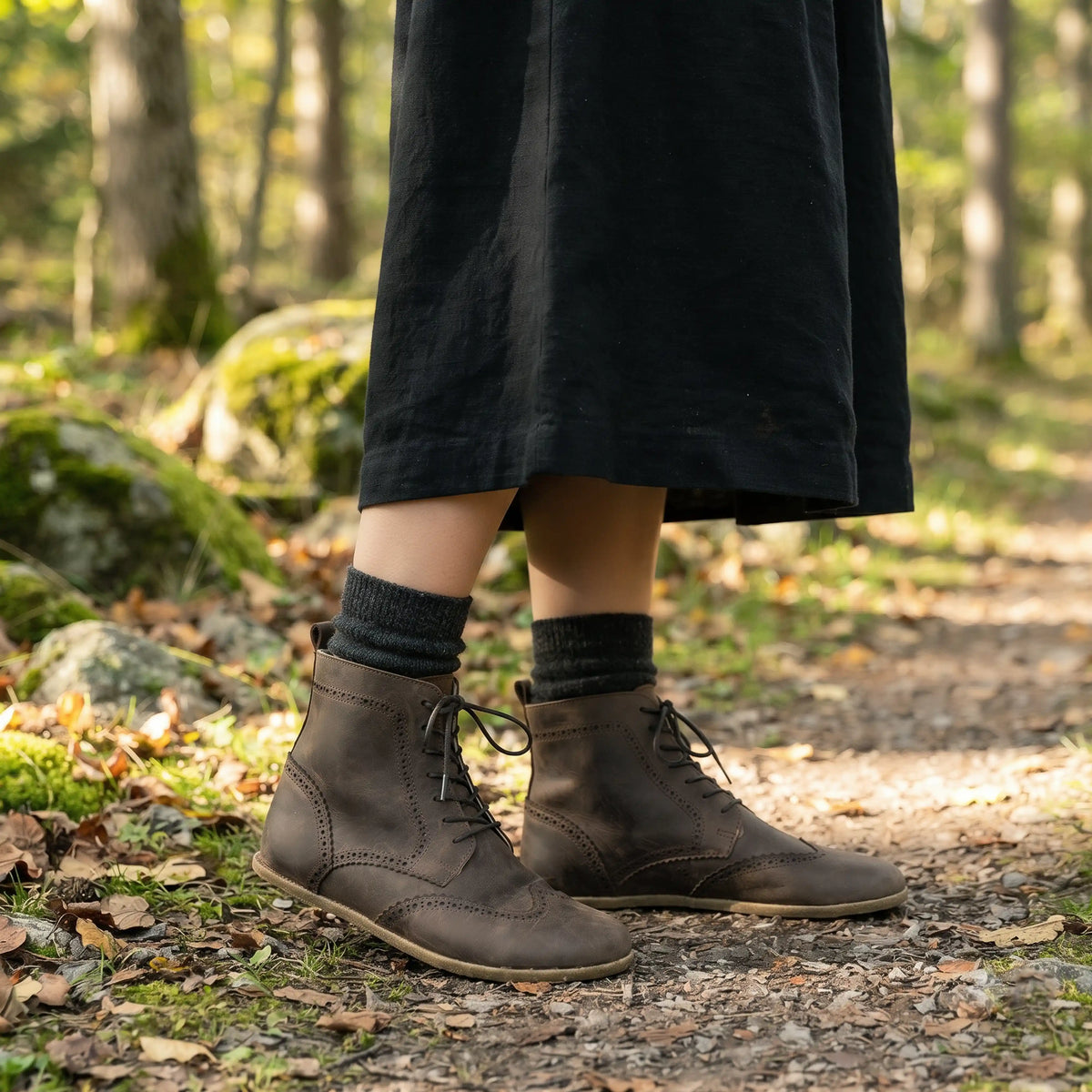 Crazy Barefoot Moccasin Boots Shoes – Classic Sole — Leather Sole – Beige Bizon