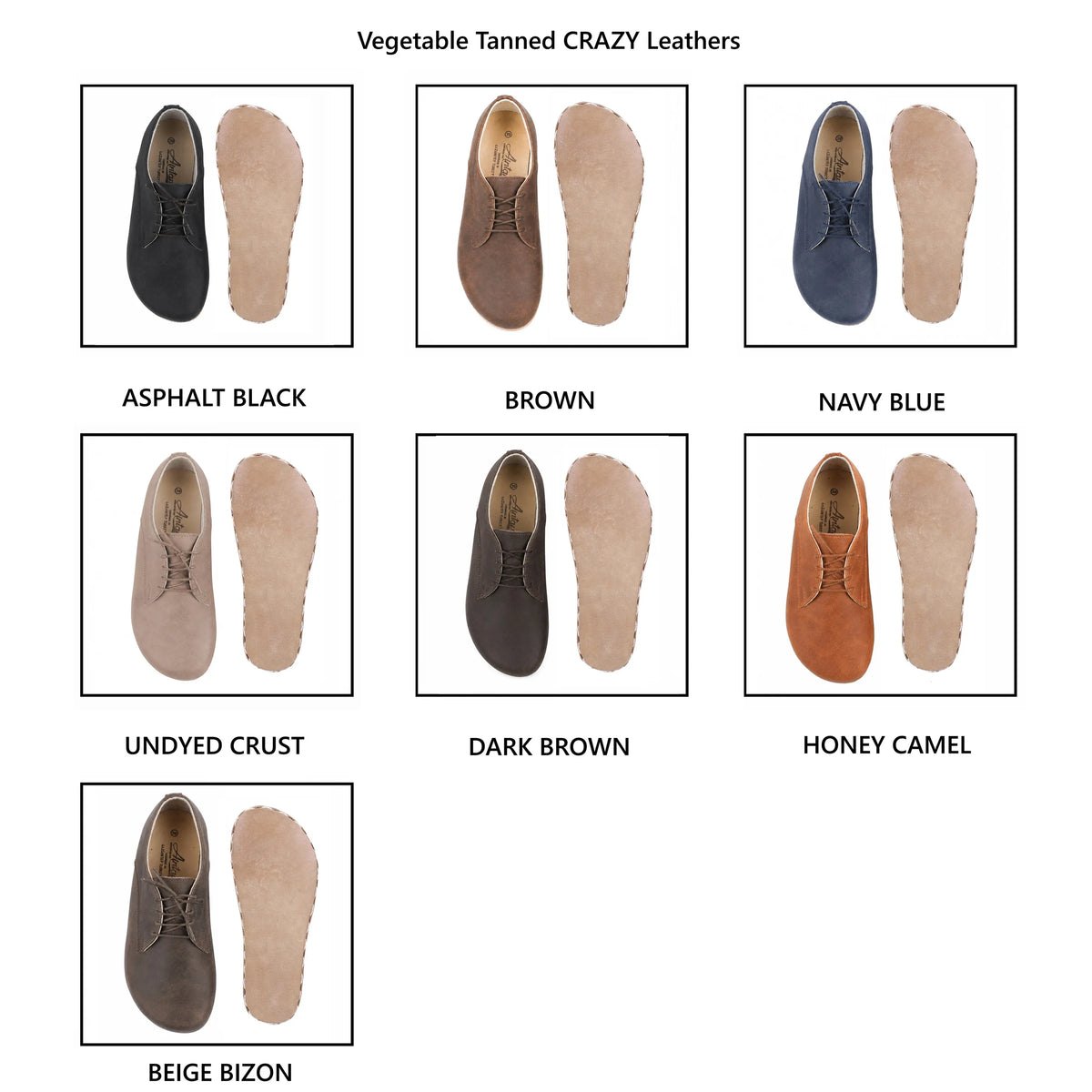 Crazy Barefoot Oxford Shoes — Leather Sole – Brown