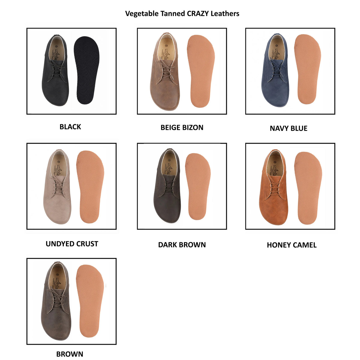 Crazy Barefoot Oxford Shoes – Rubber Sole – Black
