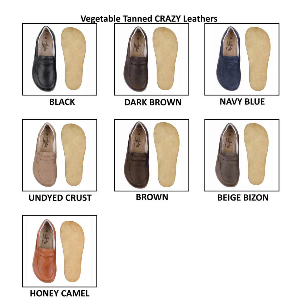 Crazy Barefoot Penny Loafer Shoes – Classic Sole — Leather Sole – Black