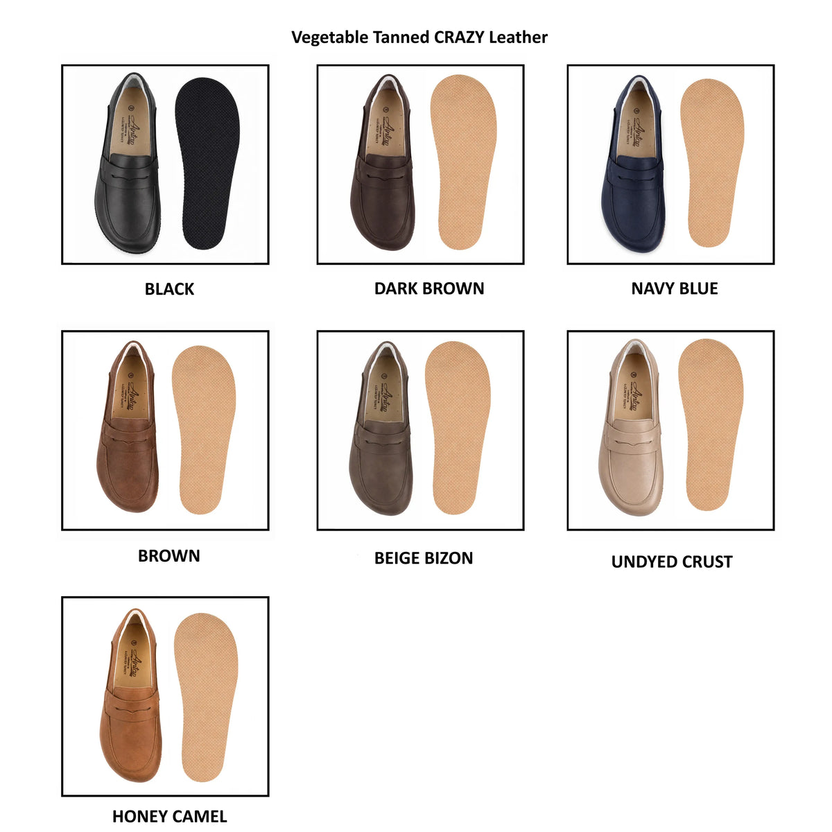 Crazy Barefoot Penny Loafer Shoes – Rubber Sole – Brown