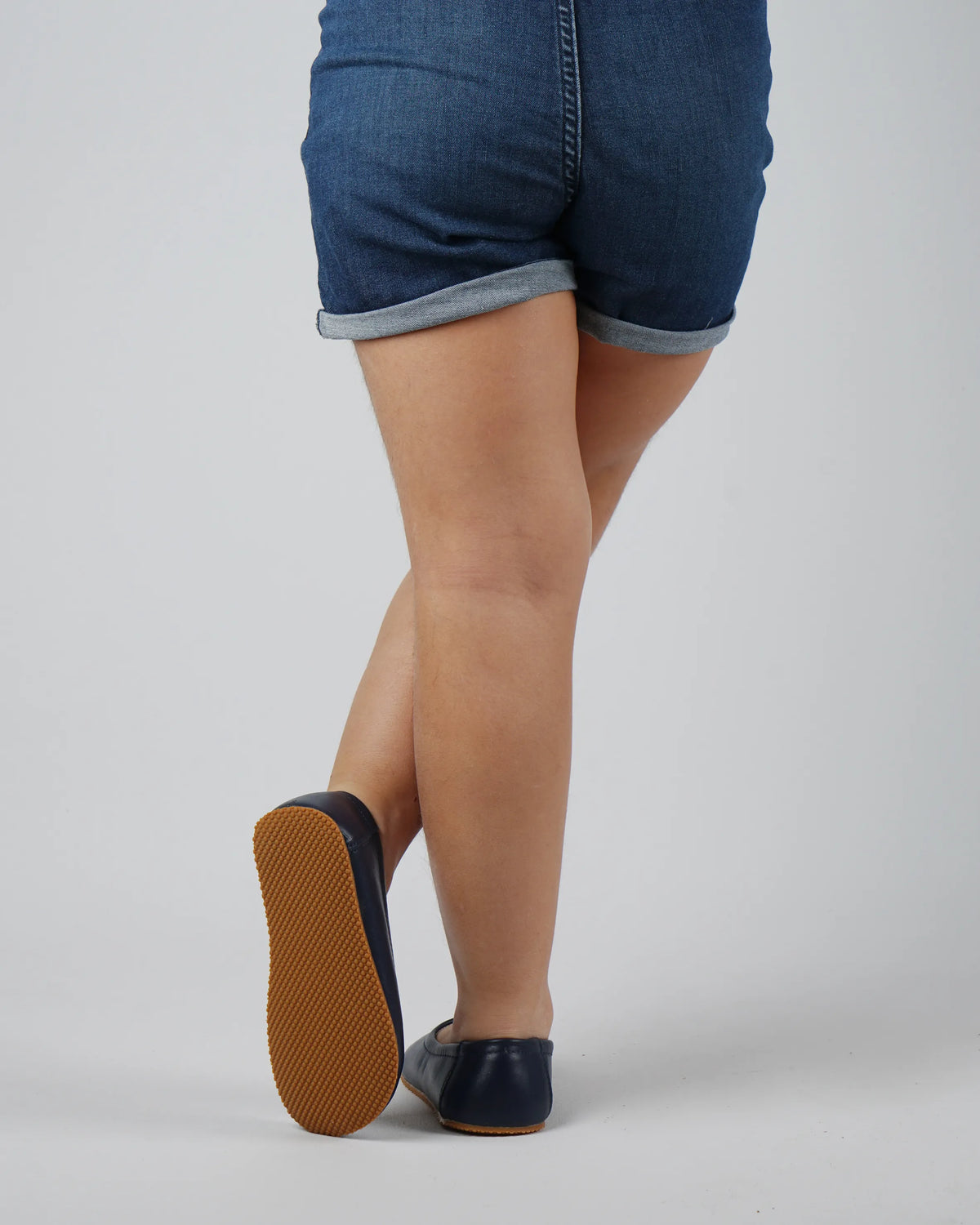 Smooth Barefoot Ballet Shoes – Rubber Sole – Navy Blue