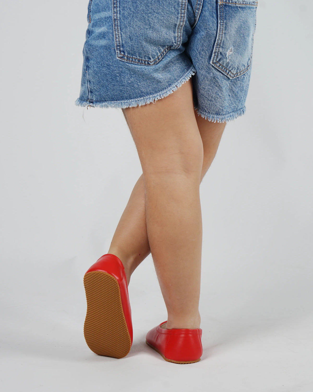Smooth Barefoot Ballet Shoes – Rubber Sole – Red