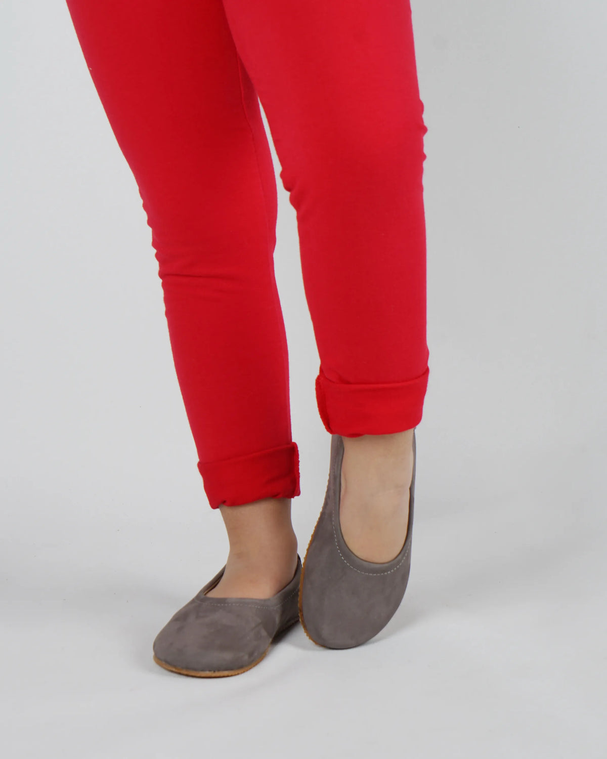 Nubuck Barefoot Ballet Shoes – Rubber Sole – Gray