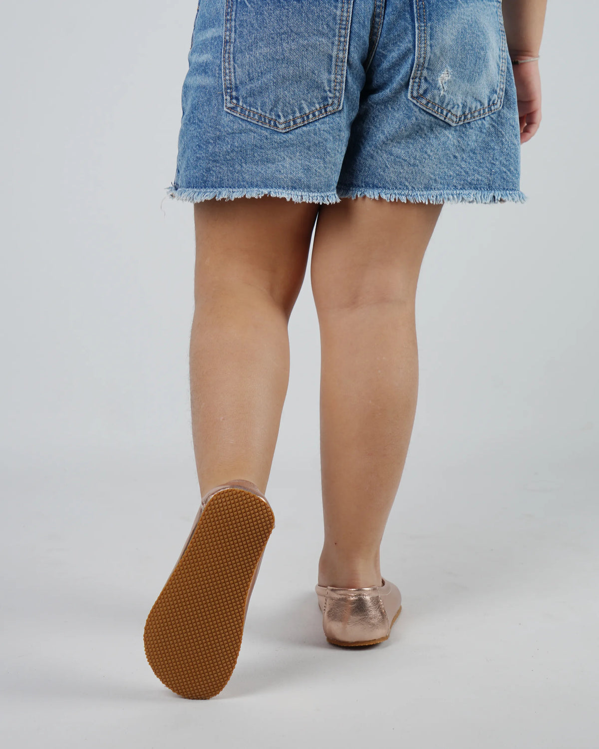 Bright Barefoot Ballet Shoes – Rubber Sole – Rose Gold