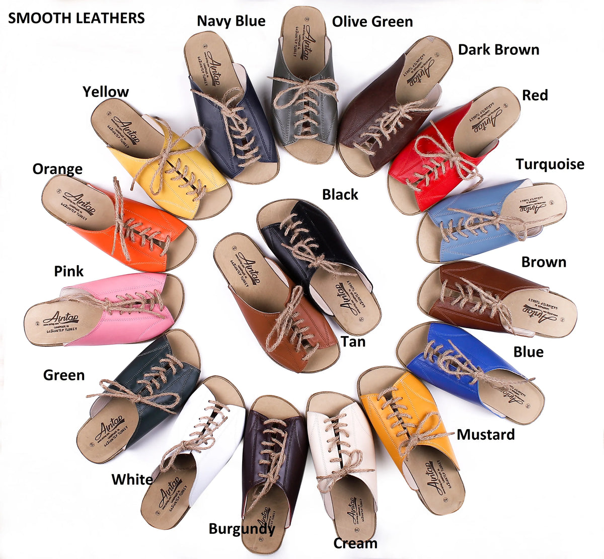 Smooth Barefoot Laces Sandals Shoes – Classic Sole — Leather Sole – Navy Blue