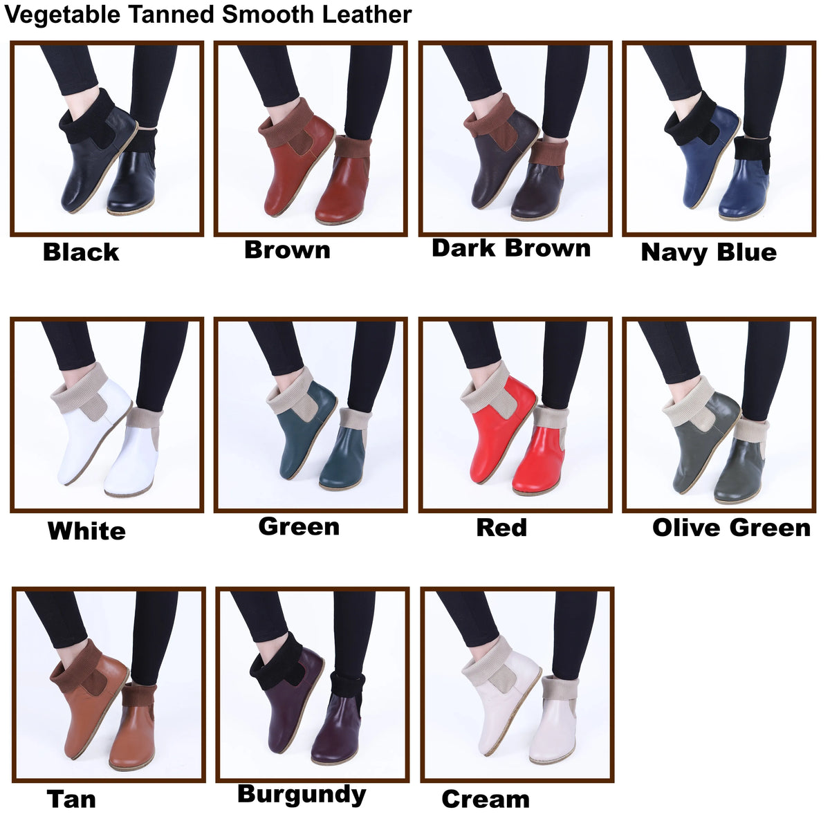 Smooth Barefoot Socks Chelsea Shoes – Classic Sole — Leather Sole – Cream